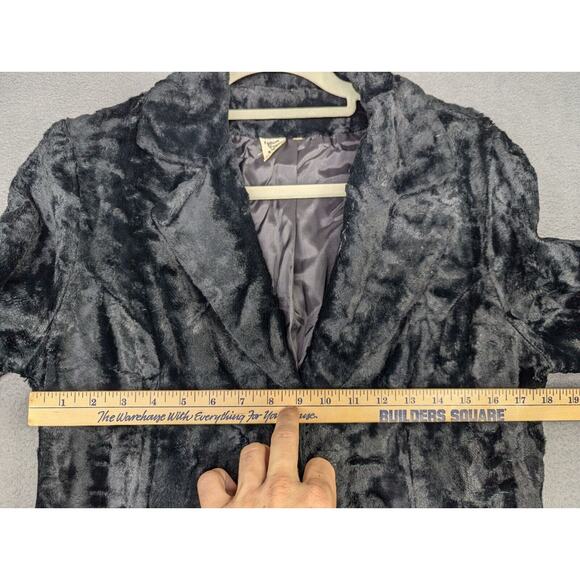 Vtg 50s 60s Fashion Wagon Jacket / Coat Minn. Woolen Mills Black Crushed Velvet - Picture 6 of 10